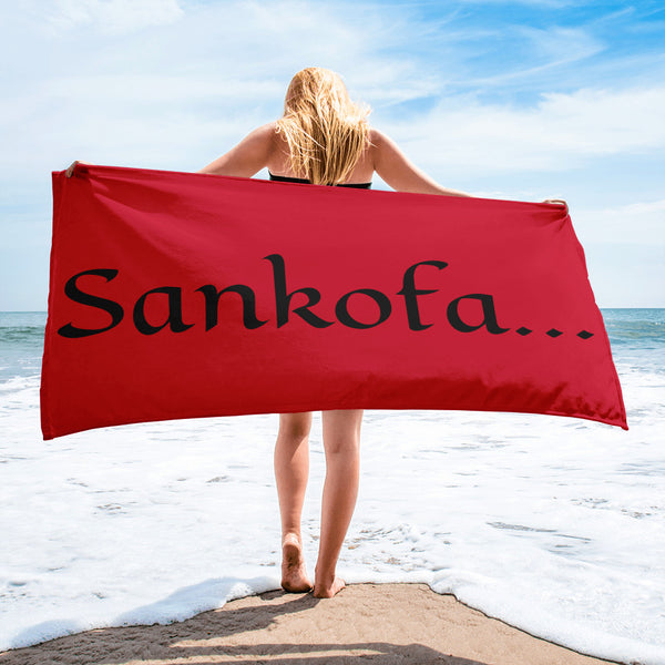 Sankofa Red Beach Towel