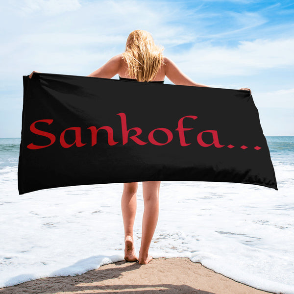 Sankofa Black Beach Towel